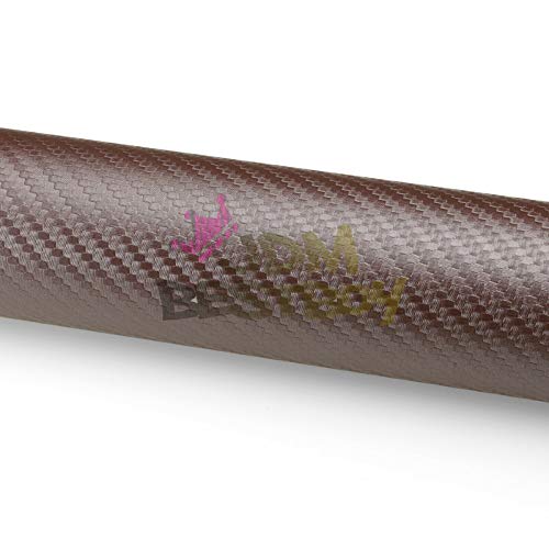 Jdmbestboy 4"X8" (10Cmx20Cm) Sample 3D Brown Carbon Fiber Matte Textured Vinyl Wrap Car Decoration Sticker Air Relasese Bubble Free Self Adhesive Decal Film #TOP2
