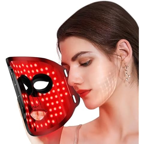 Bnlei Red Light Therapy for Face, LED Face Mask With Red, Yellow, Blue, etc. 7 colors Light Therapy Device Facial Mask Cover