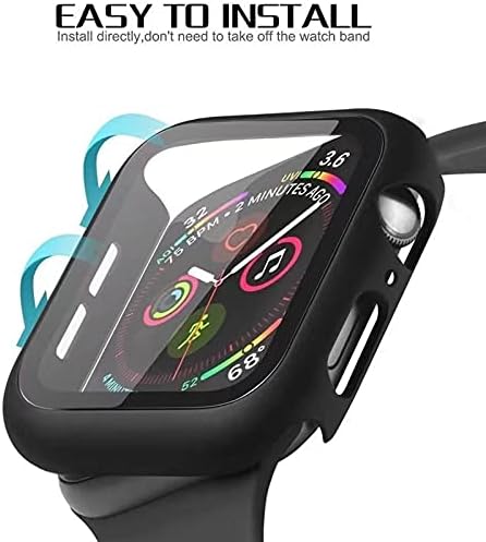 Miniatura 5 de Miimall Funda compatible con Apple Watch de 1.732 pulgadas Se 2022 con protector de pantalla, antiarañazos, a prueba de golpes, policarbonato duro y