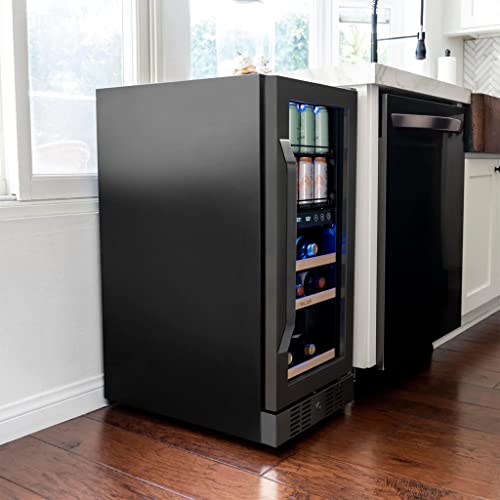 Newair NWB057BSD0 24 Inch Wine And Beverage Refrigerator, 13 Bottle And 48 Can Dual Zone Drink Cooler, Black Stainless Steel Built-In Beer And Wine Cooler Refrigerator thumb #11