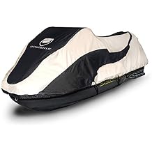 EliteShield Waterproof Trailerable Jet ski Cover Compatible for Sea Doo GTX, GTX 4 TEC 1998-2002 Black/Gray