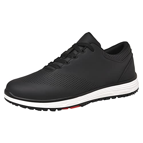 Zapatos de golf de hombre impermeables spikeless con diseño antideslizante ancho
