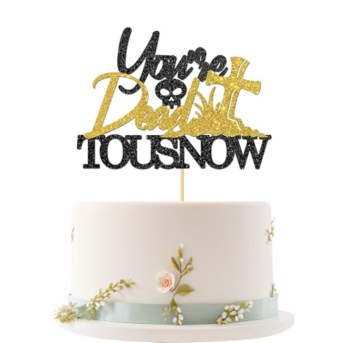 You're Dead to Us Now Cake Topper, Funny Cake Decorating for Office Coworker Quiting or Going Away, Happy Retirement/Divorced Party Cake Decorations/Farewell Party Decoration Supplies
