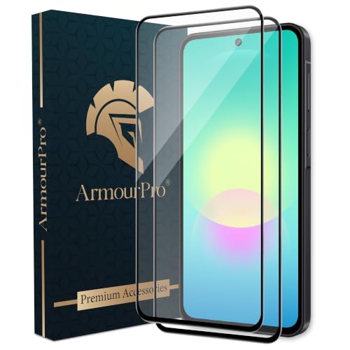 Image of ArmourPro Tempered Glass for Samsung Galaxy A27-9H Anti Scratch Screen Protector, Edge to Edge Coverage, HD Clarity, Smooth Touch, Case Friendly | Black, Pack of 2