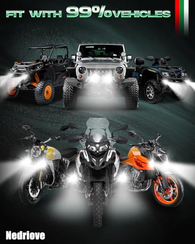 Nedriove MOTORCYCLES FOG LIGHTS Motorcycle Fog Lights 12000 Lumens Motorcycle Auxiliary Driving Lights 6500K Pure White Led 2 Inch Spot Lights Compatible thumb #6