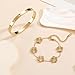 FUNIO 18K Gold Plated Van cleef Clover Bracelet Love bangle Set for Women - Stack Friendship Bracelet Lucky Link Bracelets Jewelry Gifts Trendy for Women
