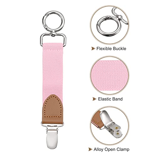Image of uxcell Hat Clips for Travel, 3pcs Elastic Hat Clips for Women Bag Handbag Backpack Luggage Travel Accessory Hat Companion(Gray, Light Blue, Pink)