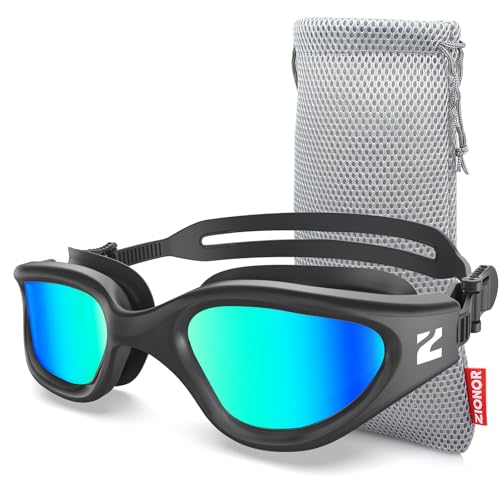 ZIONOR Swim Goggles Adult G1 Air Mirrored Anti-Fog Swimming Goggles for Women Men Clear Vision UV Protection