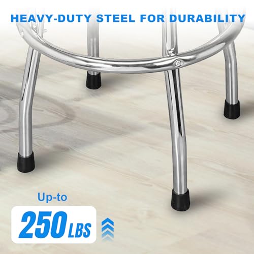 Image of TCE ATRP6185U Torin Swivel Bar Stool: Padded Garage /Shop Seat with Chrome Plated Legs, Blue