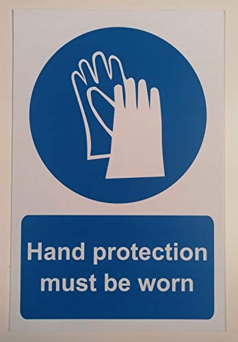 Mandatory sign hand protection must be worn - 1.2mm Rigid plastic 200mm x 150mm