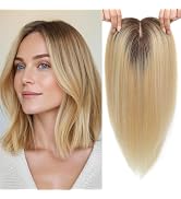 SEA SINGING Hair Toppers for Women Real Human Hair 8x7.5inch Skin Scalp Human Hair Toppers HairPi...