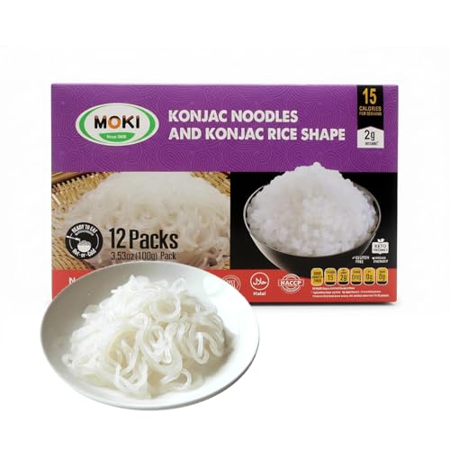 MOKI Odor-Free Konjac Noodles, 12 Pack - Authentic Thai Keto Pasta, Low Carb & Calorie Shirataki Spaghetti Alternative | Gluten-Free, Vegan, Zero Sugar | Ready to Eat, No Fishy Smell, Ideal for Weight Loss & Diabetic Diet (Drained weight 3.53 oz Each)