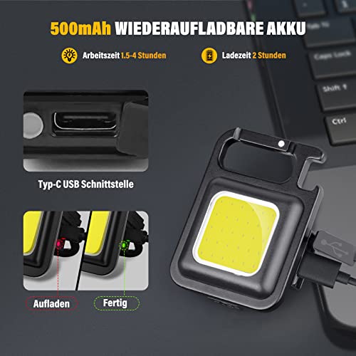 Nizirioo Mini Led Lampe - Arbeitslampe 6 Stück, Wasserdicht Inspektionsleuchten 800 Lumen Magnetisches Mechanikerlicht Tragbare mit USB Aufladen COB Taschenlampen für Camping Reparatur Notbeleuchtung