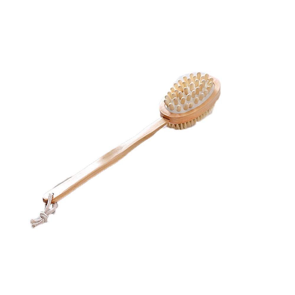 Cepillo de Ducha Mango Largo Cepillo de baño de Doble Cara Masajea la Espalda y Espesa Las cerdas de Madera Cepillos de Ducha para el Cuerpo