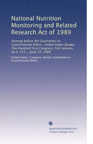 National Nutrition Monitoring and Related Research Act of 1989