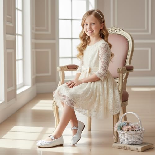 Image of GINFIVE Toddler Girls Dress Shoes Little Girls Mary Janes Ballerina Flats Shoes Toddler