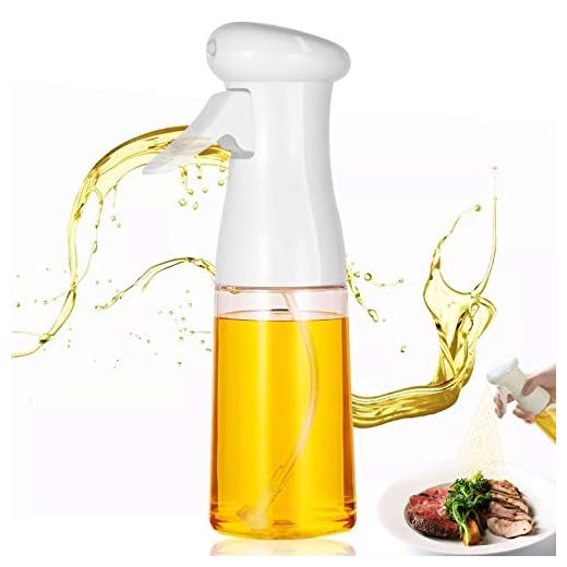 Akatsuki Dispensador de Aceite, Pulverizadores de Aceite para Cocina 7 oz / 210 ml Dispensador de Aceite de Oliva para cocinar, Barbacoa, Asar, Hornear（Blanco）