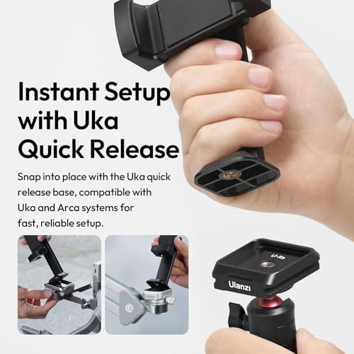 Image of ULANZI Phone Tripod Mount Adapter with Dual Cold Shoes & QR Plate, MA54 Cell Phone Holder for Tripod with 1 /4 inch Screw, Adjustable Smartphone Mount Adapter for iPhone, Android, Selfie Stick, Monopod
