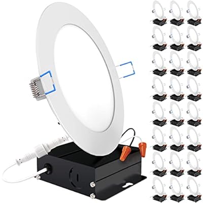 Sunco 24 Pack 6 Inch Ultra Thin LED Recessed Ceiling Lights Slim, 5000K Daylight, Dimmable 14W=100W, 850 LM, Damp Rated, Canless Wafer Thin with Junction Box - ETL