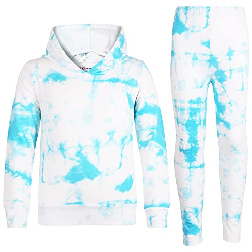 Survêtement tie dye bleu pour fille ensemble de sport avec sweat de 5-6 ans