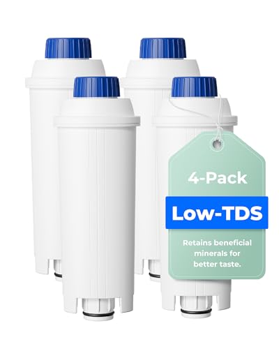 Image of Waterdrop DLSC002 Low-TDS Coffee Water Filter, Replacement for De'Longhi Filter, De'Longhi Magnifica Evo Water Filter, Mineral Balance, ECAM /ETAM /EPAM Series, EC680 /5, TÜV SÜD Certified, 4 Pack