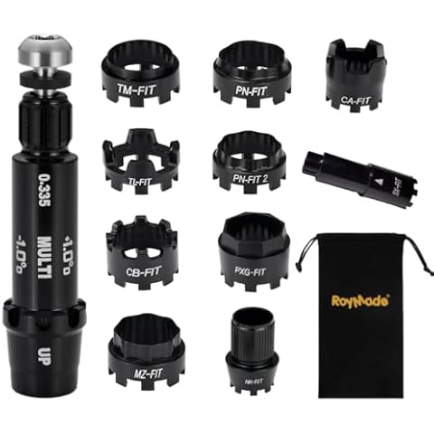 ROYMADE Golf Shaft All Fit Adapter Sleeve with 10pcs Rings Compatible with Titleist/Taylormade/Callaway/Ping/Cobra/Mizuno/PXG/Nike/Srixon Right Hand Golf Heads Change Different Golf Heads by Yourself Cover