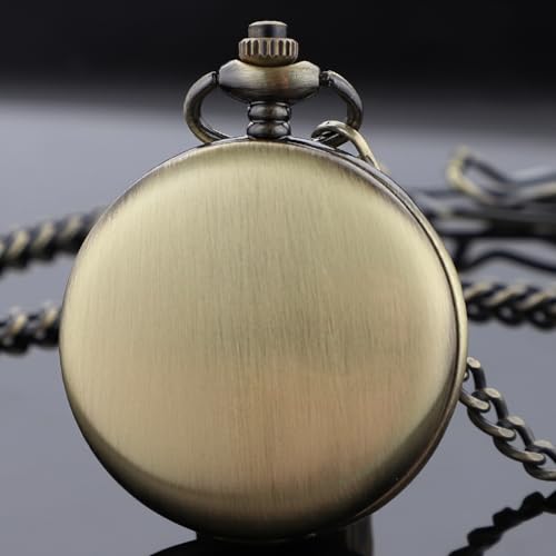 Image of Tiong Smooth Pocket Watches Quartz Arabic Numerals Men Pocket Watch with Chain&Box