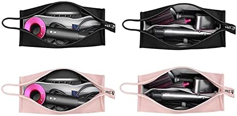 Hosoncovy PU Leather Travel Case Carrying Case Storage Bag Protective Case for Dyson Supersonic Hair Dryer for Dyson Airwrap Styler (Black)