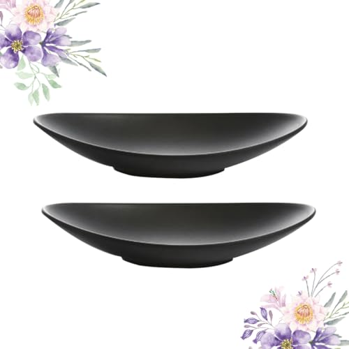 OSALADI 2pcs Bandejas Negras de Melamina para Sushi miniatura 3