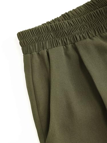 CIDER Solid High Waist Pleated Wide Leg Trousers4