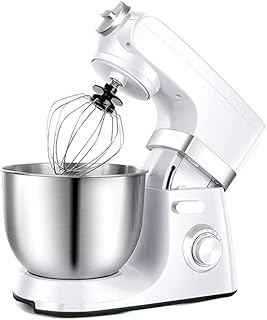 Karid Batteur sur Socle Électrique Multifonction, Mélangeur À Pâte 1500 W 6 Vitesses avec 3 Accessoires-Batteur/Fouet À Fil/Crochet À Pâte, Mélangeur À Gâteau pour La Cuisson,Blanc