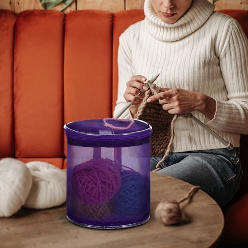 Image of Operitacx 2 Pcs DIY Wool Storage Bag: Yarn Bowl Yarn Bucket Wool Holder Bag Yarn Storage Knitting Bag Yarn Basket Grid Yarn Holder for Crocheting Crochet Bag Organizer Yarn Bags for Crocheting