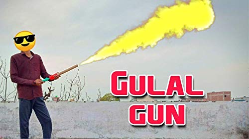 Image of HeeMo TOTA Herbal Holi Magic Gulal Shooter /Pichkari Gun|Pack of 1 Prefilled Gun & 2 Refill (Gun Colour May Vary)