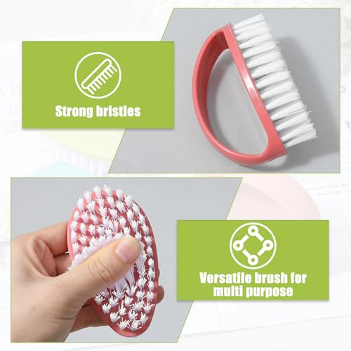 Image of 12 Pcs Small Scrub Brushes, 4 inch Heavy Duty Stiff Bristles Cleaning Brushes, Durable Small Cleaning Brush for Bathroom, Showe, Sink, Kitchen, Bathtub, Floor (4 Colors)