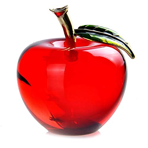 Presse-papiers Pomme En Verre - Lot De 2, Dimensions 6x6.3 Cm | Décoration Table, Bureau, Cadeau Romantique, Collection