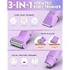 Bikini Trimmer for Women, Tiovara Painless Electric Razors Shaver IPX7 Waterproof Cordless Body Hair Trimmer Pubic Hair Removal with USB Charge Dock for Underarm Leg Arm Body Face Silk Skin (Purple)