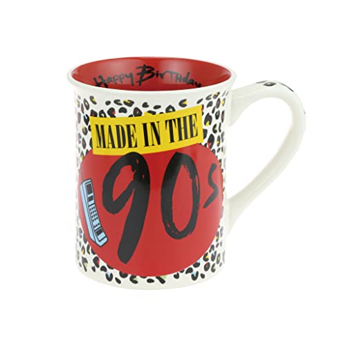 Enesco Our Name is Mud Decades Happy Birthday Made in The 90s Coffee Mug, 16 Ounce, Multicolor
