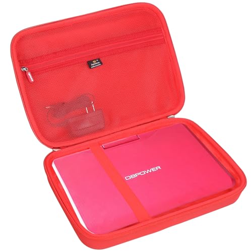 Aproca Case Compatible with DBPOWER 11.5" / 12" Portable DVD Player, Hard Storage Bag for Accessories -Red (Case Only)