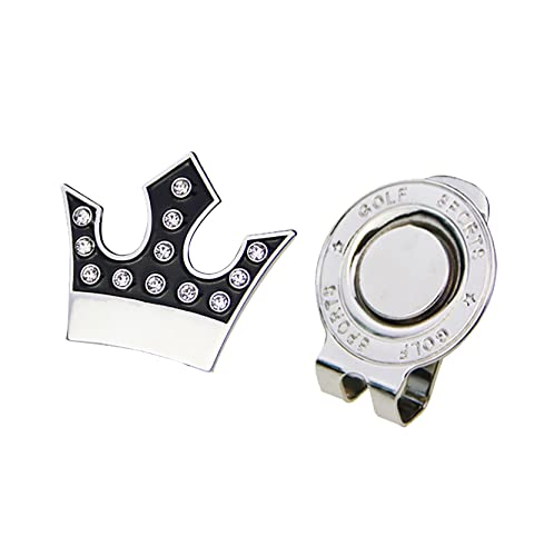 Weilaike Golf Ball Marker With Magnetic Hat Clip,Golf Ball Clip King Of The Course,Fashionable Golf Gift For Men Women Golfer(Black) 2Pcs #TOP1