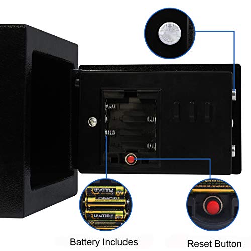 JUGREAT Security Safe Box with Induction Light,Electronic Digital Securit Safe Steel Construction Hidden with Lock,Wall or Cabinet Anchoring Design for Home Office Hotel BusinessGun Passport Cash