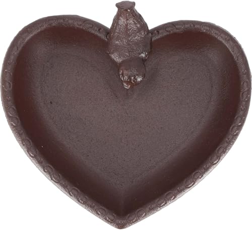 Bain d'oiseau en forme de coeur stable et résistant aux intempéries