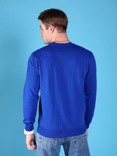 Image of The Indian Garage Co Men Regular Fit Solid Crew Neck Overhead Sweatshirt
