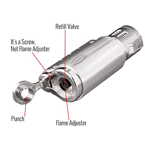 Encendedor Cobber Triple Jet Flame Butane, Plateado miniatura 5