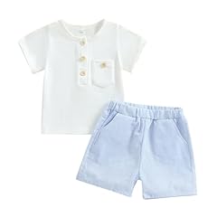 Blue Strip Shorts Set