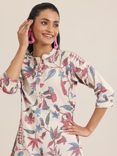 Image of Libas Womens Printed Cotton Straight Kurti for Women Suit