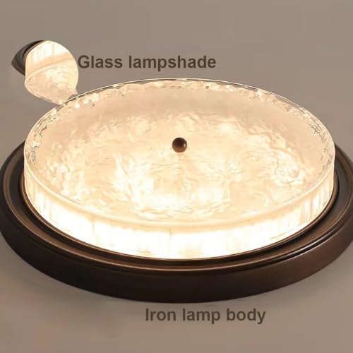 Lampe de plafond verre ondulation eau contre fatigue oculaire