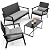 Ahomly 4-Piece Outdoor Wicker Patio Furniture Set with Deep Seating Cushions and Table for Balcony, Backyard, and Porch (Gray)