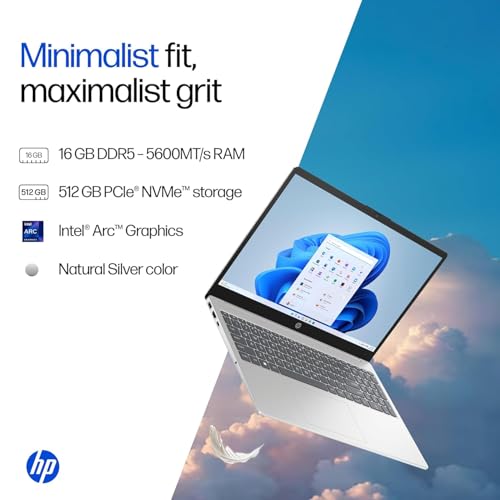 Image of HP 15, Intel Core Ultra 5 125H, 12 Tops (16GB DDR5, 512GB SSD) FHD, IPS, 15.6'' /39.6cm, Win11, M365 Basic* Office24, SIL Care Pack 2 Years Additional Warranty with Onsite Support