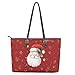 Coldinair Santa Claus Christmas Shoulder Handbag Purse for Women,Leather Shoulder Bag Tote Hobo Bags Handle Satchel Bags for Ladies