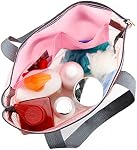 TOPASION Mesh douche Caddy Bag Portable suspendu Toilettes et bain Organisateur avec fermeture à glissière pour le voyage, Gym, Camping, College Dorms, Plage (Pink)